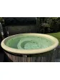 Wanna spa ogrodowa balia z jacuzzi z piecem zewnętrznym obudowa szary dymiony - 225 cm