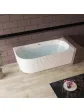 Free-standing corner bathtub, wall-mounted, 150 cm - IMOLA model, arrangement