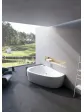 Two-person corner whirlpool bathtub with asymmetric casing - LOVE STORY II model 139x196 cm arrangement