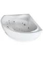 Built-in corner with hydromassage bathtub, white massage, 150 cm, model BETA